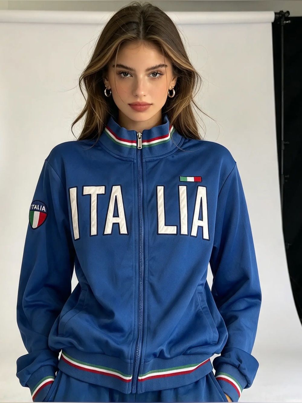Classic Vintage-Style Italia Soccer Full-Zip Track